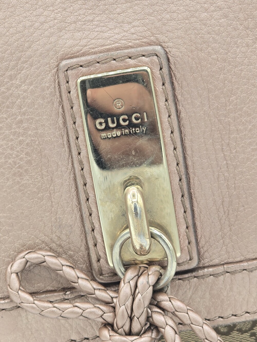 CH28 ❤️ GUCCI Monogram Bella Flap Bag Bamboo - Picture 15 of 16